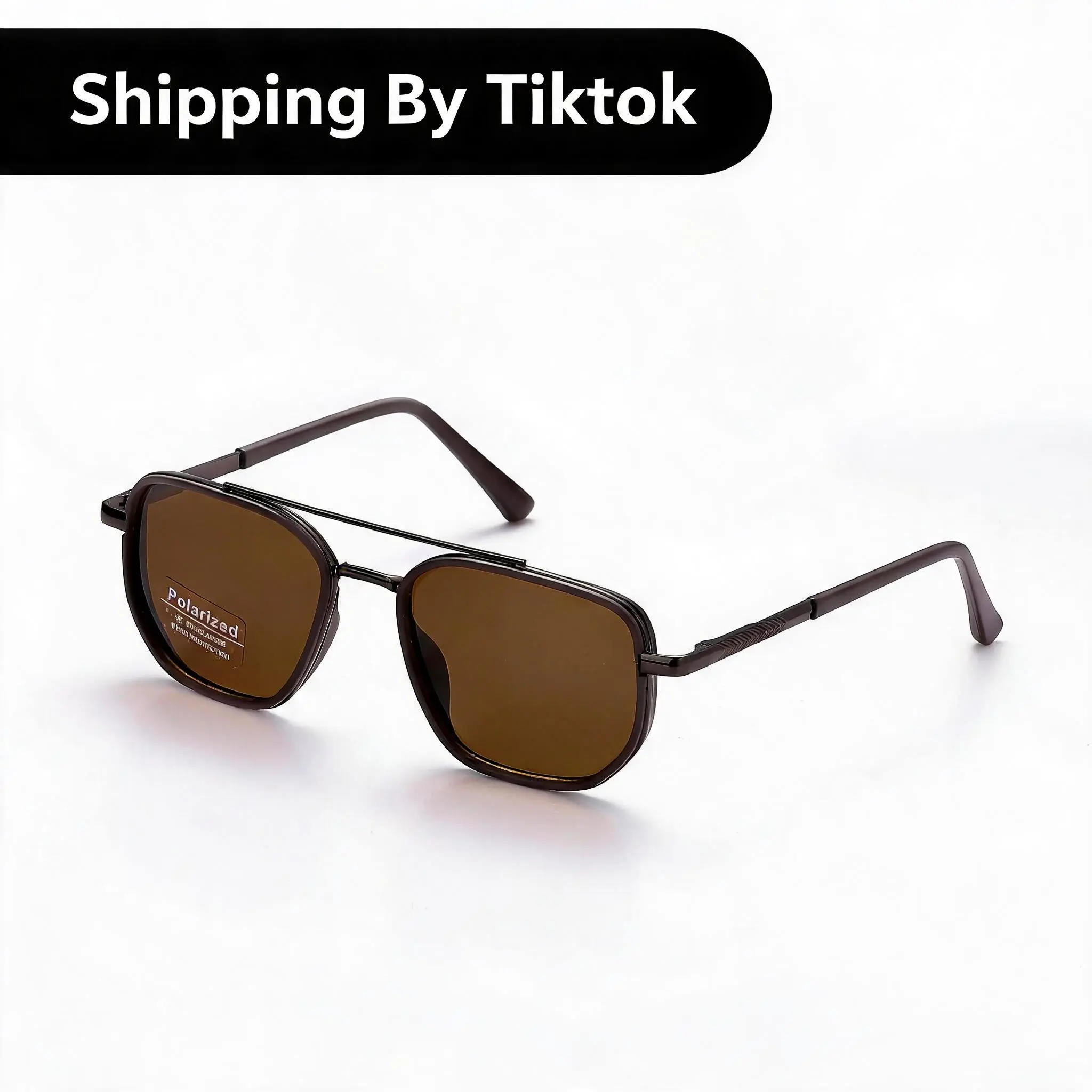 Vintage Double-Bridge Men's Sunglasses, Geometric Square Framed Trendy Styling Tinted Lenses, Lightweight Party Accessory Stylish Shades for Daily Travel Summer Festive Use