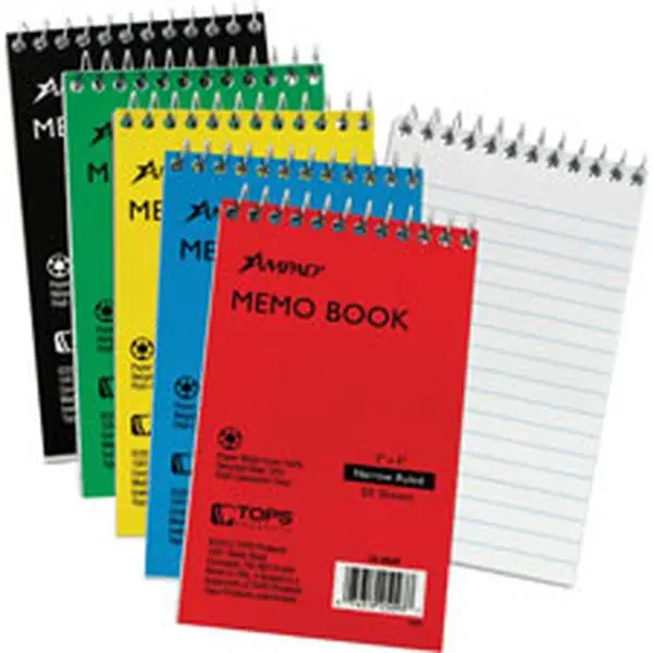 Ampad Narrow-Ruled Memo Book, White Office Writing Pad for Computers & Office Stationery Supplies