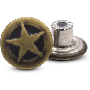 12 count Bronze Jeans Button No Sew Replacement Buttons for Jeans and Jackets 15mm