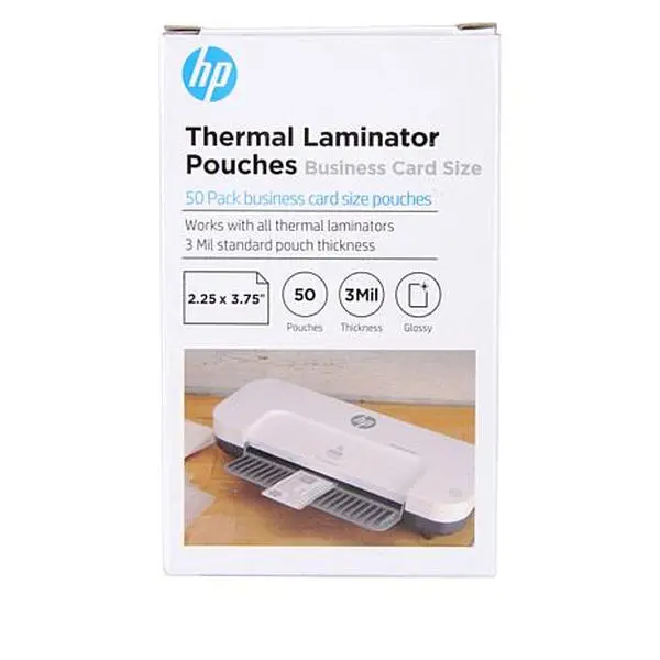 HP 50-pack 2.25" x 3.75" Business Card Laminator Pouches HP 50-pack 2.25" x 3.75" Business Card Laminator Pouches