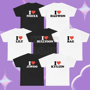 I heart nmixx member version unisex kpop t-shirt love meme concert nswer fan gift