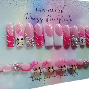 Hello Kitty Nail - Stylish Nail Art Design with Classic Shape and Colorful Details