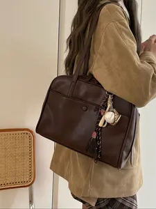 Korean Style New Pillow Bag, Vintage Shoulder Bag, Casual Shoulder Bag, Large Capacity Commuter Handbag, Elegant Commuter Bag, No Pendant Included, Perfect for Photography, Crossbody Tote Bag