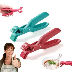 Multi Angle Hot Plate Gripper, Multi-Angle Hot Plate Gripper, HotBowl Dish PlateGrippers Clips, Microwave PlatePizza PanGripper, Kitchen Gadgets Tools (Red+Green)