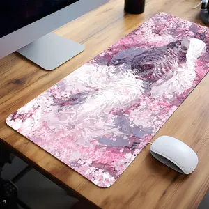 Extra Large Romantic Swan Floral Mouse Pad Pink Purple Dreamy Gaming Desk Pad 35x16 Inch Computer Keyboard Mousepad with Non-Slip Rubber Base Durable Stitched Edge Perfect Gift for Home and Office Gaming Desk Accessory Desktop Accessory