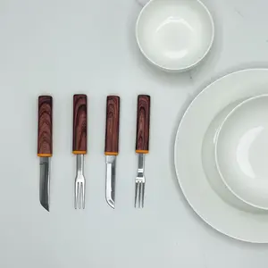 【TikTokShopHolidayHaul】 OesenX 2-in-1 knife and fork, premium stainless steel steak knife, ergonomic handle, small kitchen knife for camping, trimming, grilling and outdoor cooking, a festive Christmas gift for men.