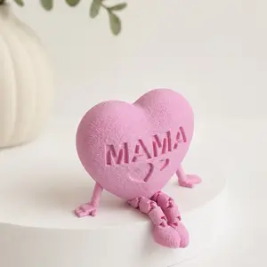 Mama Heart Decor Gift for Mom | Cute Mother’s Day Shelf Desk Keepsake | Pink Room Accent Mother’s Day Mama Heart Gift | Cute Pink Mom Desk Decor | Shelf Keepsake Ornament Gift for Mom Mama Heart Keepsake | Cute Decorative Shelf Accent for Mother’s Day