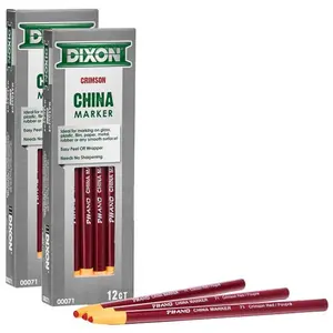 Dixon Ticonderoga  China Markers, Crimson Red - Pack of 12 - 2 per Pack