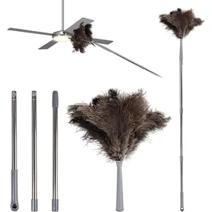 Ostrich  Duster 62 Inch Fluffy  Genuine Ostrich Feathers Plastic Handheld   Ostrich  Duster for Cleaning Supplies