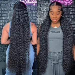 30 36 Deep Wave 13x4 Lace Front Human Hair Wigs 200 Density Brazilian Loose Water Curly 13x6 HD Transparent Lace Frontal Wig For Women