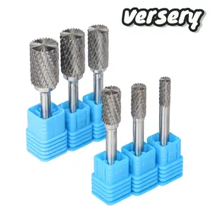 1/4" Tungsten Carbide Head Burr Rotary Drill Bits Tools Cutter Files Set Shank 6pcs,File accessories for metal, wood, stone, steel, grinding, engraving, cutting and polishing