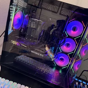 Rosewill ACA503B ATX Computer Gaming PC Case Mid Tower  with 4 ARGB Fans Pre-Installed, Curved Tempered Glass Panel,Type-c  USB3.0,support BTF motherboard