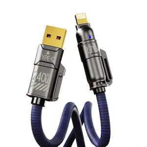 240W Fast Charger Set, Fast Charging Adapter with 5.9 FT 4-in-1 multi fashion design USB A+Type C Data Sync Cable For compatible tablet device phone holder cargador universal