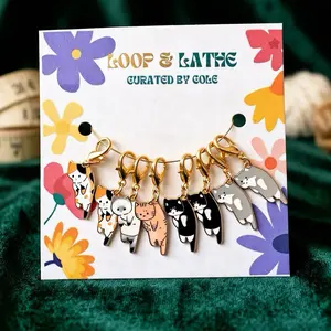 Cat silhouette stitch markers