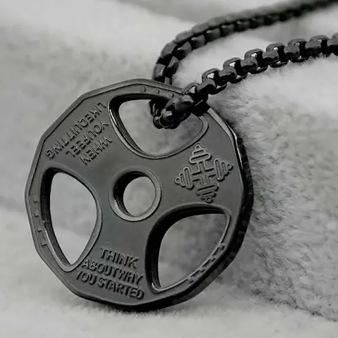 Men's Fashion Unique Trendy Style Dumbbell Charm Pendant Chain Necklace Zinc Alloy, Gym Workout Sports Matching Durable Necklace Jewelry for Men, Casual Versatile Accessories for Dates, Parties and Daily Wear Jewelry Gift, Durable Fashion Accessory
