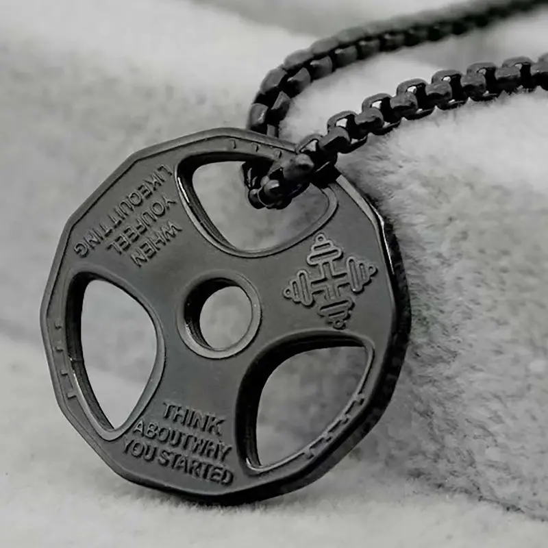 Men's Fashion Unique Trendy Style Dumbbell Charm Pendant Chain Necklace Zinc Alloy, Gym Workout Sports Matching Durable Necklace Jewelry for Men, Casual Versatile Accessories for Dates, Parties and Daily Wear Jewelry Gift, Durable Fashion Accessory