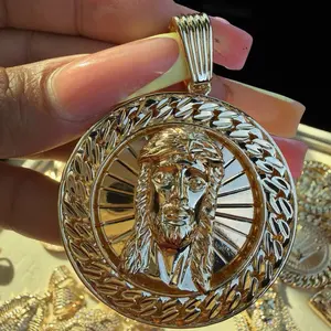 Jesus pendant 14k Gold Bonded with monaco chain