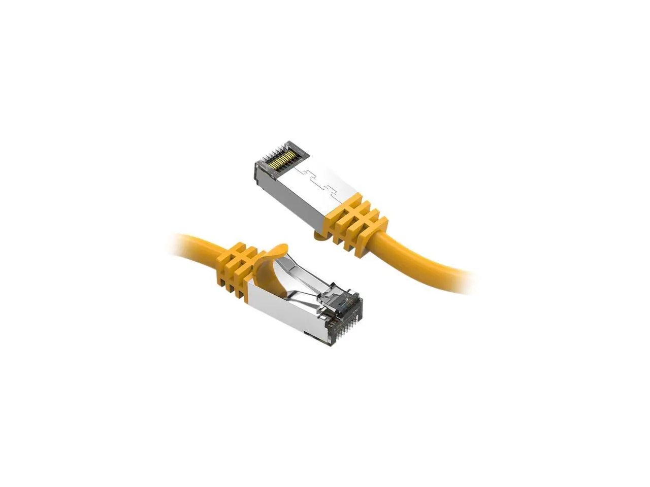 Nippon Labs Cat8 RJ45 2ft Ethernet Patch Internet Network LAN Cable, In/Outdoor, 26AWG, Shielded Latest 40Gbps 2000MHz, Weatherproof S/ftP -in Wall, Outdoor for Gaming/Router/Modem/PC/Switch (Yellow)