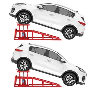 2PCS Hydraulic Car and Truck Service Ramps, 11000 Lbs (5 Tons) Low Profile Car Lift Service Ramps, Adjustable Lift Height 9.8" to 16.21" Height for Oil Changes, Auto Repair, Vehicle Maintenance
