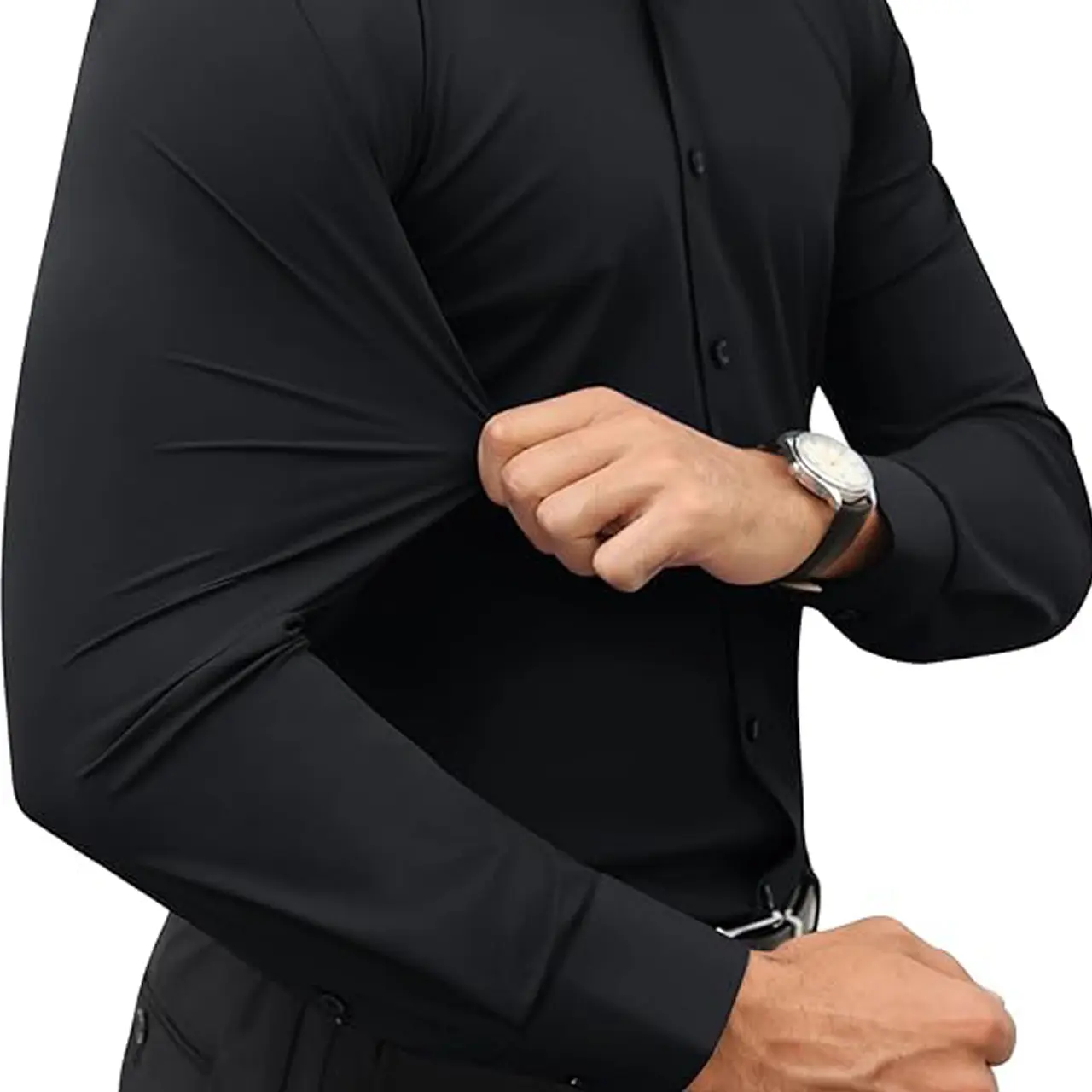Elencoco Men's Super Stretchy Dress Shirt Quick-Drying Breathable Anti-Wrinkle Muscle Slim Long-Sleeved Business Sports Casual Black Top Outdoorfun Beige Fabric,Father's Day Gift Workwear Menswear,Tiktok shop deals,Gifts for him,Valentines day outfit ... Elencoco Men's Super Stretchy Dress Shirt Quick-Drying Breathable Anti-Wrinkle Muscle Slim Long-Sleeved Business Sports Casual Black Top Outdoorfun Beige Fabric,Father's Day Gift Workwear Menswear,Tiktok shop deals,Gifts for him,Valentines day outfit ...