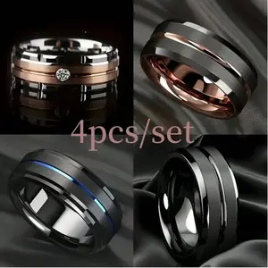 4 unisex rings, anniversary gifts for friends, wedding engagement rings, minimalist jewelry suitable for every everyday style for both men and women