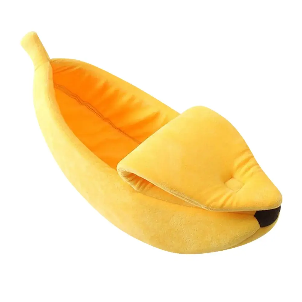Darzheoy Banana Pet Bed - Adorable Yellow Fruit Design with Removable Cushion for Dogs, Cats, Rabbits & Small Animals - Perfect Indoor Comfort for Your Furry Friends! Darzheoy