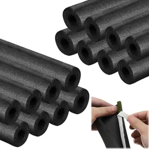 Pipe Insulation Foam Tube, 3/4'' Self Adhesive Pre Slit Foam Pipe Covers Polyethylene with Double Sided Tape for Spigot, Winter Outside Pipes, Water Heater Pipes Freeze Protection