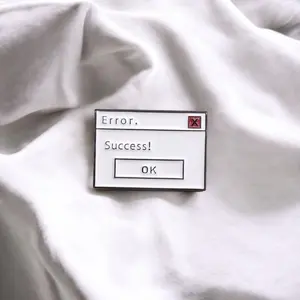 Error Success Funny Enamel Pin – Retro Computer Humor Gift for Tech Lovers, IT Pros & Developers
