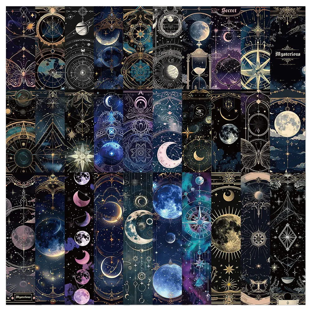 30 Unique Starry Sky Tarot Bookmarks, A Minimalist, Artistic, Creative Paper Bookmark/card Set for Journaling, Book Decorations, and Reading Annotations, Book Accessories