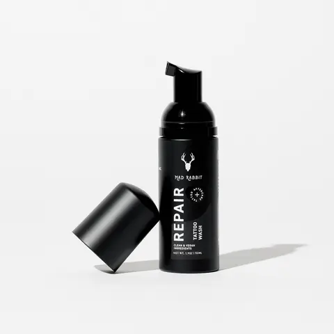 Mad Rabbit New Tattoo Wash - Gentle, Foaming, Alcohol-Free Antibacterial Soap for Tattoo Care & Protection, All Skin Types - As Seen on Shark Tank, Clean & Vegan