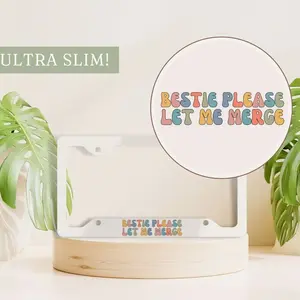 Funny License Plate Frame, Retro License Plate Holder, Colorful License Plate Frame, Girls License Plate Cover, Cute Car Accessory