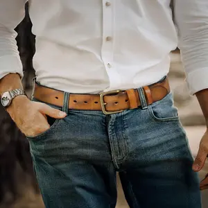 Handmade Men's Full Grain Leather Belts With Top-Grain Leather Strap For Men Must-Have OOTD Classic Cowhide leather Belt