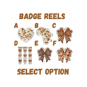 Melanine Coquette Badge Reels - Select Option with God Says I Am, Alligator Clips & Glitter, High-Quality Acrylic, Retractable Design