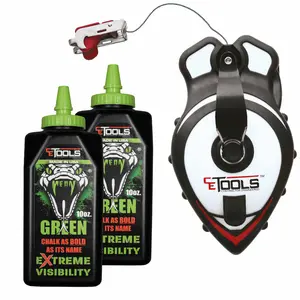 CE TOOLS COMBO with your favorite chalk (2 bottles) 10oz Mean Green and (01) SnapBack Chalk line Releasable tip.