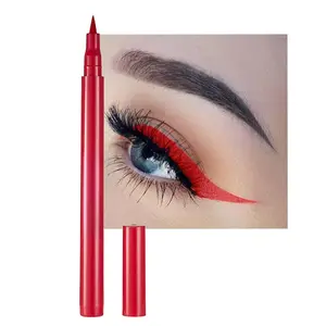Liquid Vegan Eyeliner, Colorful Neon Eyeliner Pencil, long-lasting, waterproof, smudge proof, sharp tip, quick dry, easy cleansing Makeup Gift for Women (red # 1)