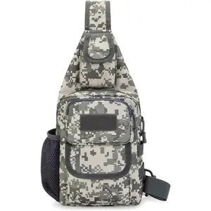 Sling Bag Crossbody Backpack for Men,Handiness Skiing Sling Bag, Lightweight Daypack for Hiking Travel (Camouflage 2)
