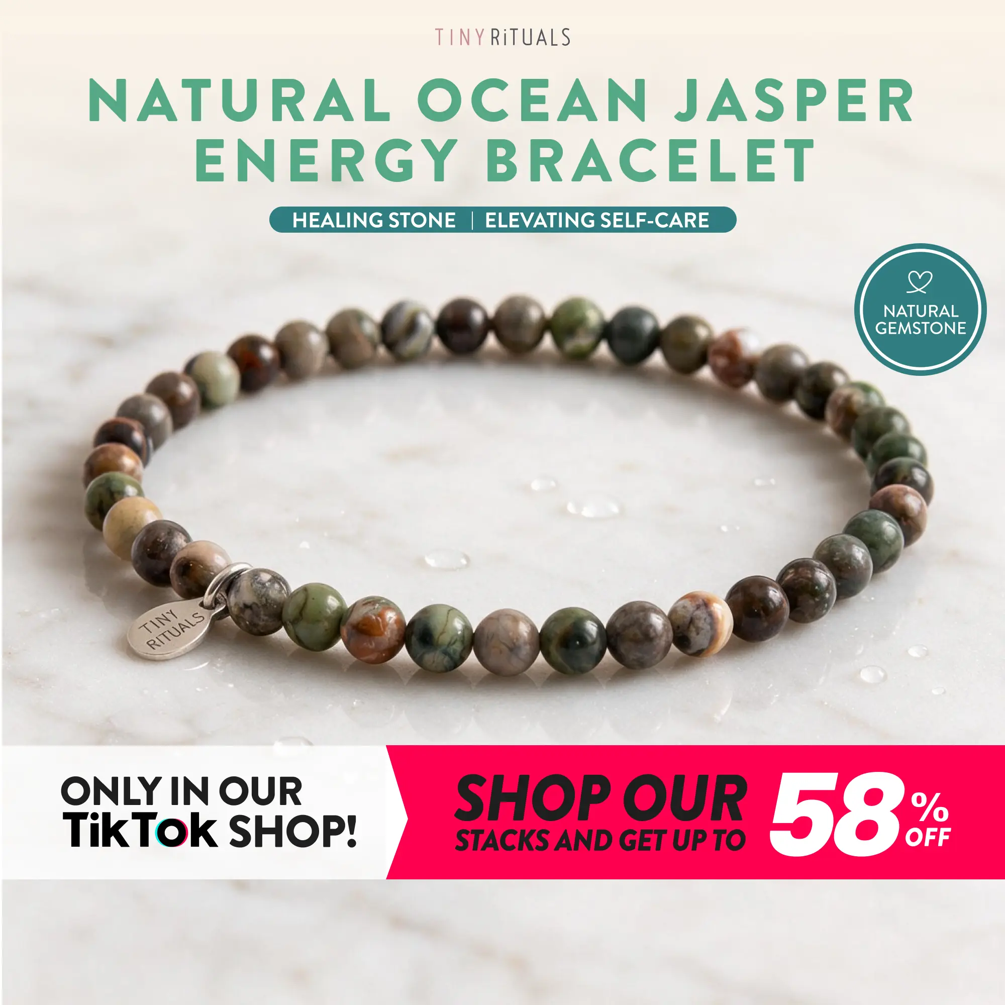 TINY RiTUALS Natural Ocean Jasper Energy Bracelet