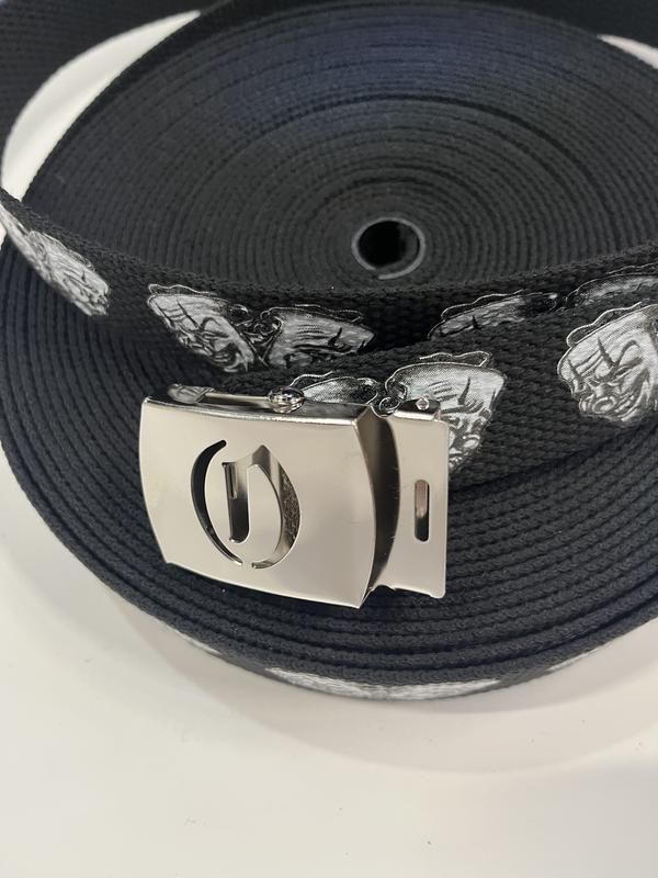 Initial letters Canvas Military Web smile now cry later Belt 50 inch & sylver Letter or waist Decors or longer belt