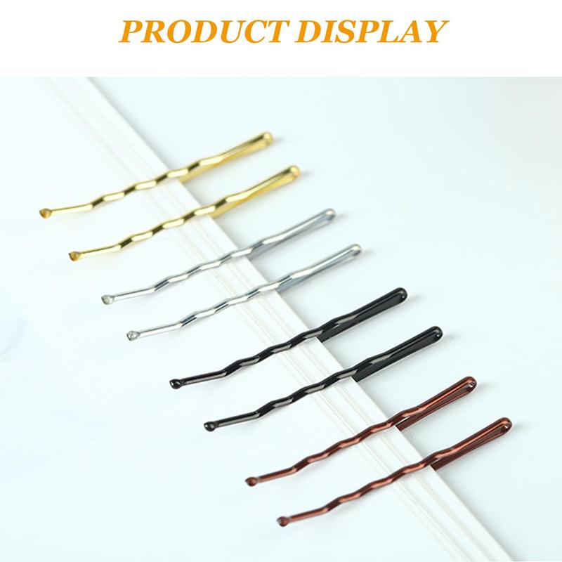 100Pcs Bobby Pins Black Hair Pins Kit for Women Girls Kids Premium Wavy Black Bobby Pins Hair Clips with Storage Box,Suitable for All Hair Types (2Inch)