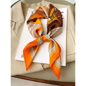 Women's Elegant Animal Print Square Scarf, Fashionable Soft Comfortable Boho Style Scarf for Daily Wear, Casual Versatile Scarf for Women & Girls, Scarf for Women and Girls