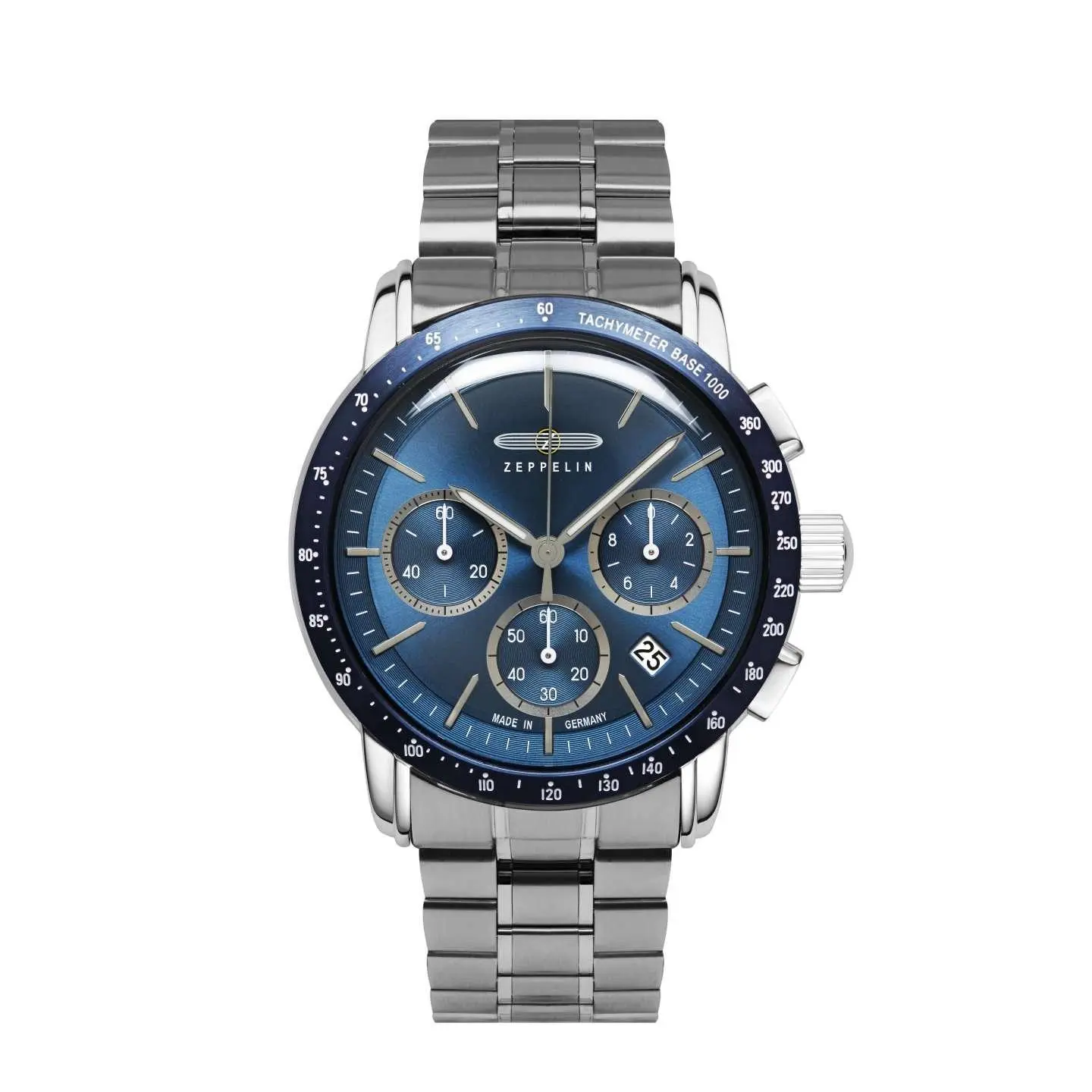 Zeppelin New York Blue Watch | Blue Dial with Silver Numerals, Luminous Hands, Japanese Quartz Movement, K1 Safety Mineral Glass, 42mm x H12mm, Water Resistant to 5 Bar