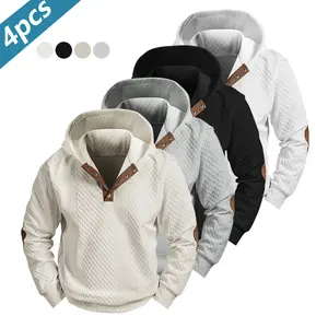 4-piece set men's casual hooded sweatshirt, warm and comfortable, versatile, stylish, simple design, men's sports shirt, men's pullover top, men's sweater, men's long sleeve shirt, suitable for everyday wear - outdoor sports, work commute, etc.
