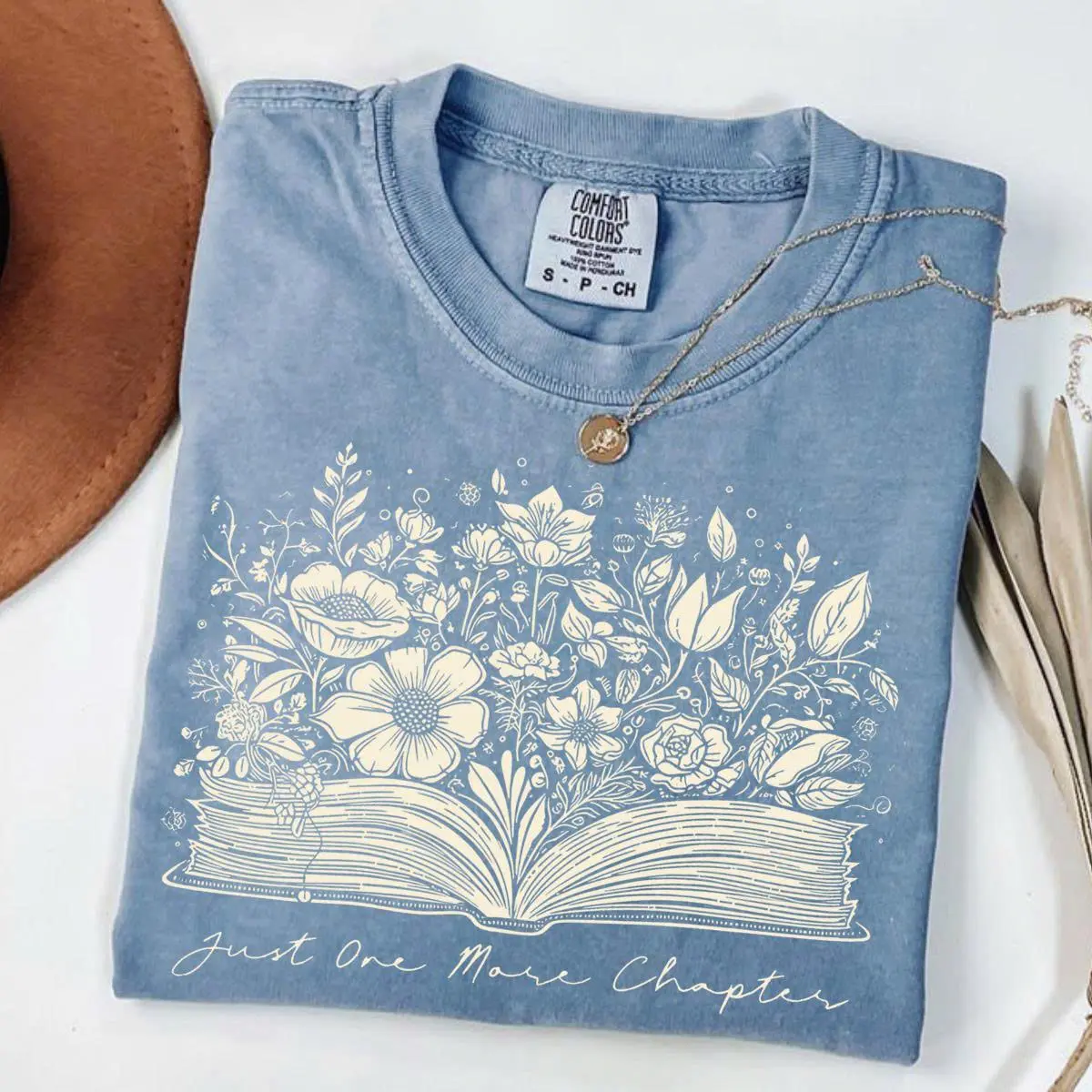 Comfort Colors Just One More Chapter T-Shirt, Bookish Merch Tee, Reading Tshirt, Literature, Book Lover on trend contemporary weekend wear basics fall winter layering piece aesthetic smart casual