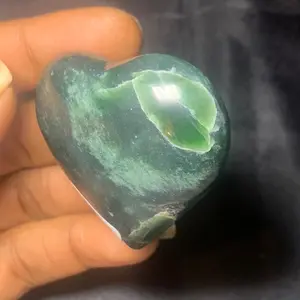 Natural Nephrite Jade Crystal Heart