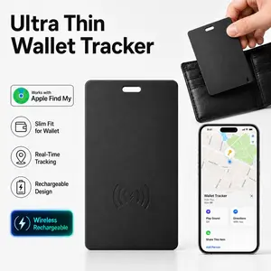 Smart Wallet Tracking Card - iOS-Only Find My Compatible GPS Tracker with Real-Time Location, High-Decibel Anti-Lost Reminder, Keychain Locator for Cars/Bicycles, Luggage Tag