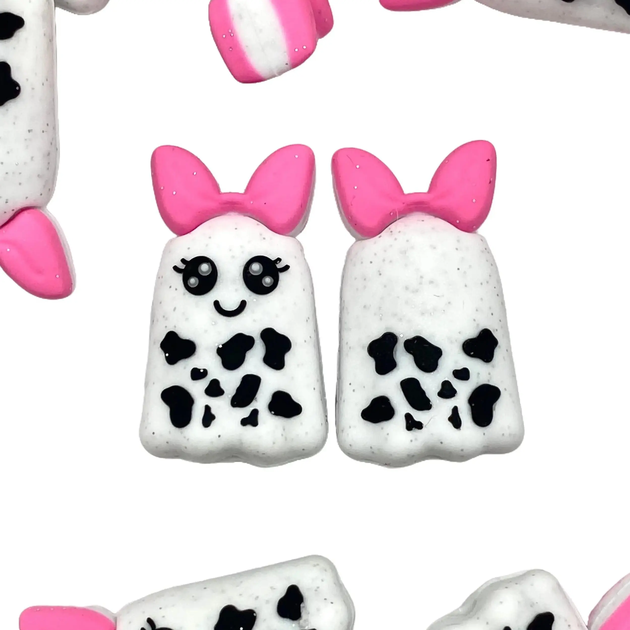 1pc Shy but Spooky 3D Ghost Silicone Focal Beads - Cute Ghost Shape Beading & Crafting DIY Supplies