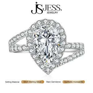 [#559] Radiant Teardrop – 2 ct Pear Cut Synthetic Moissanite Ring Elegance in Every Curve Sparkle in Every Glance  D Color VVS 925 Sterling Silver