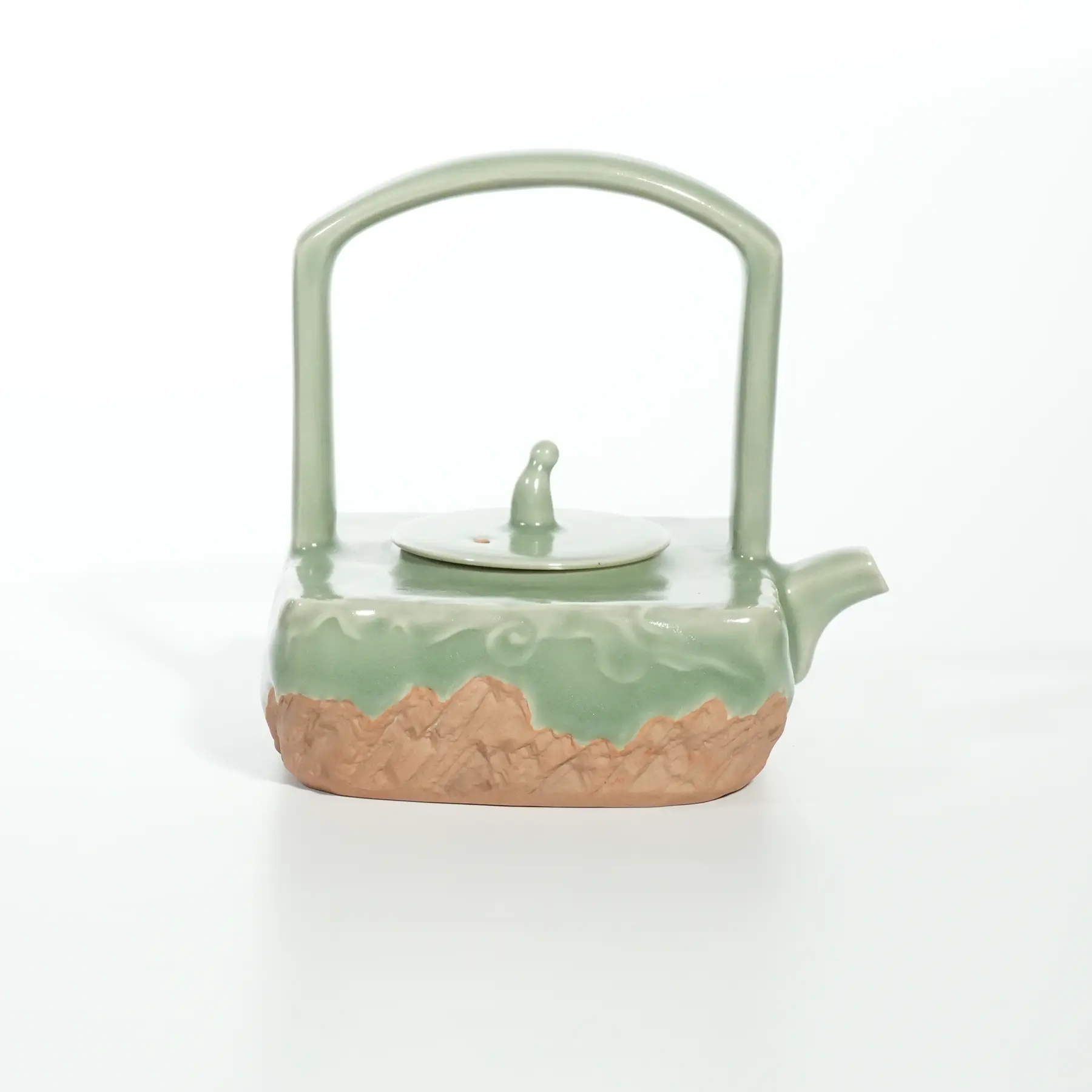 Wu Junjie “Enlightenment Series” Handmade Art Teapot and Pot Plate  | Longquan Celadon Original Concept Vessel