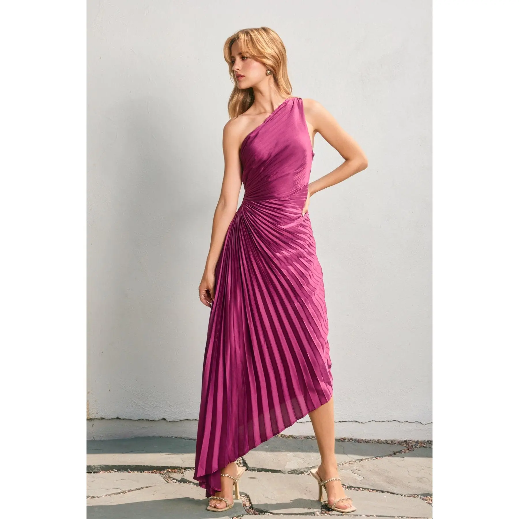 Dress Forum Purple Pleated Maxi Dress