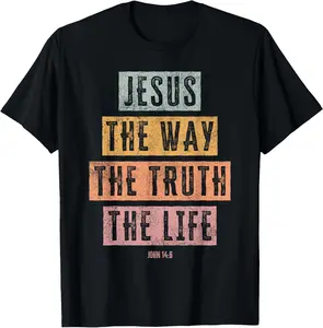 100% Cotton Christian T Shirt Women Men Jesus The Way Truth Life T-Shirt